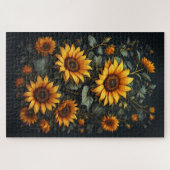 Herbstliche Sonnenblumen-Blumenarrangement Puzzle (Horizontal)