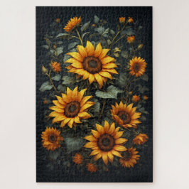 Herbstliche Sonnenblumen-Blumenarrangement Puzzle