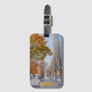 Herbstliche Stadtansicht von Seattle Gepäckanhänger