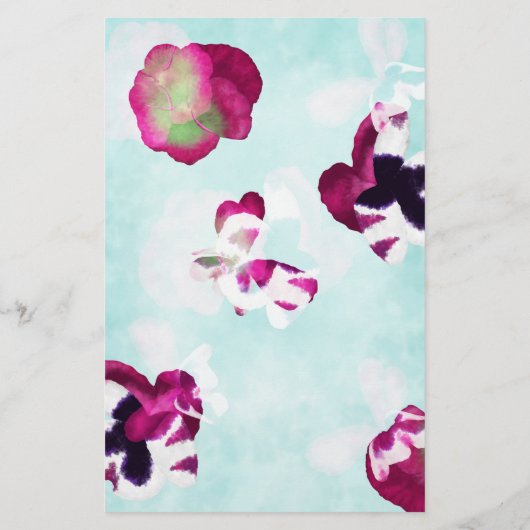 Herbstliche Stiefmütterchen, Aqua, Rosa, Violett S (Rückseite)