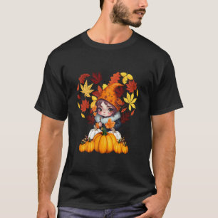 Herbstliche Stimmung Gnom Kürbis Herz Hallo Herbst T-Shirt