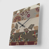 Herbstliche Tapisserie II Quadratische Wanduhr (Winkel)