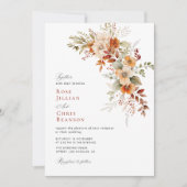 Herbstliche Terracotta Einladung zur Blumenzellenh (Vorderseite)