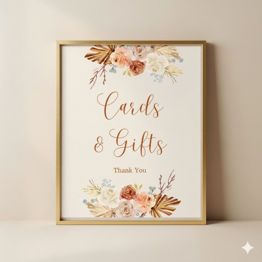Herbstliche Terrakotta-Karten und Geschenke Poster