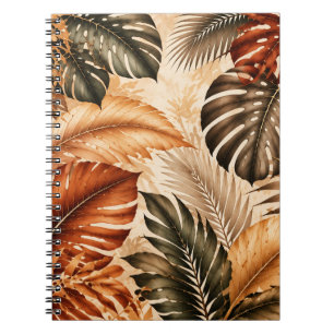 Herbstliche Tropische Monstera Botanische Muster Notizblock