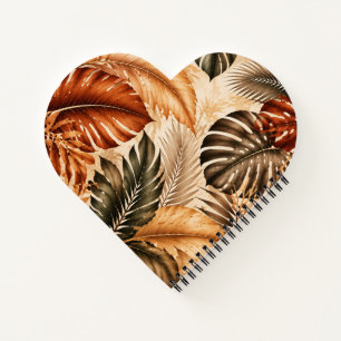 Herbstliche Tropische Monstera Botanische Muster Notizblock