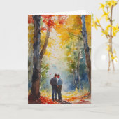 Herbstliche Umarmung im Wald Karte (Gelbe Blume)