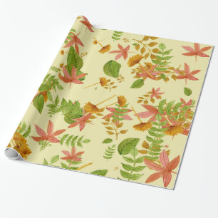 Herbstliche Vintage-Blattfärbung Geschenkpapier