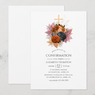 Herbstliche Vintage-Blumenbouquet-Bestätigung Einladung