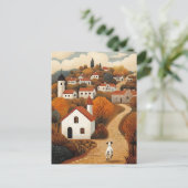 Herbstliche Vintage-Postkarte Postkarte (Stehend Vorderseite)