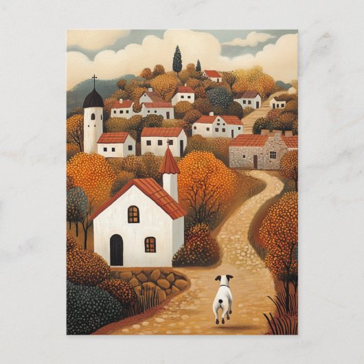 Herbstliche Vintage-Postkarte Postkarte (Vorderseite)