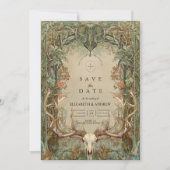 Herbstliche Wald-Hochzeit im rustikalen Stil Save The Date (Vorderseite)