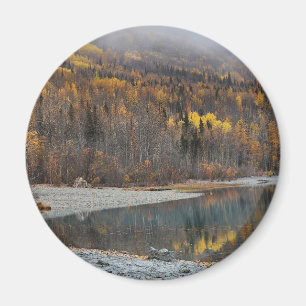 Herbstliche Waldlandschaft mit goldenen Bäumen Magnet