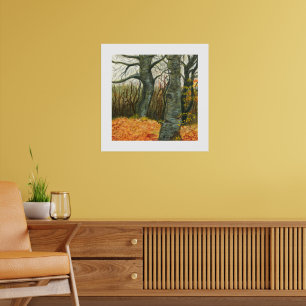 Herbstliche Waldlandschaftskunst Poster