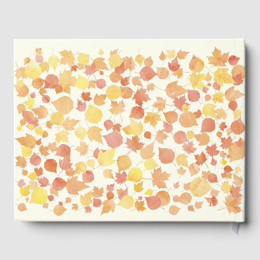 Herbstliche Wasserfarben-Blätter Hochzeitsbuch Gästebuch (Rückseite)