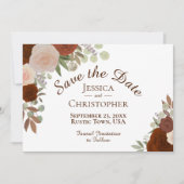 Herbstliche Wasserfarben Einfache Hochzeit Save The Date (Vorderseite)