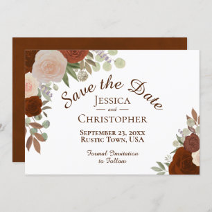 Herbstliche Wasserfarben Einfache Hochzeit Save The Date