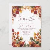 Herbstliche Wasserfarben fallen bei Hochzeiten in  Einladung (Vorderseite)