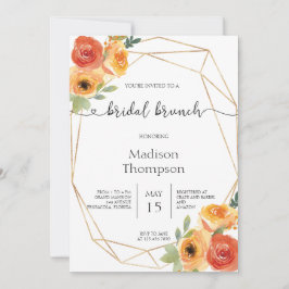 Herbstliche Watercolor Bridal Brunch Einladung