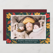 Herbstliche Weihnachtskarte Feiertagskarte (Vorne/Hinten)