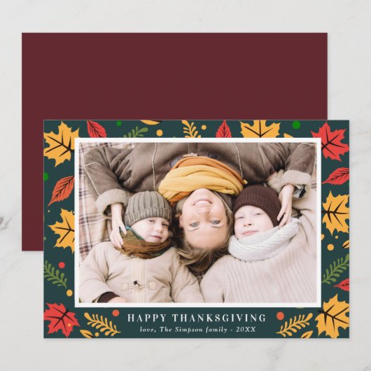 Herbstliche Weihnachtskarte Feiertagskarte (Vorne/Hinten)