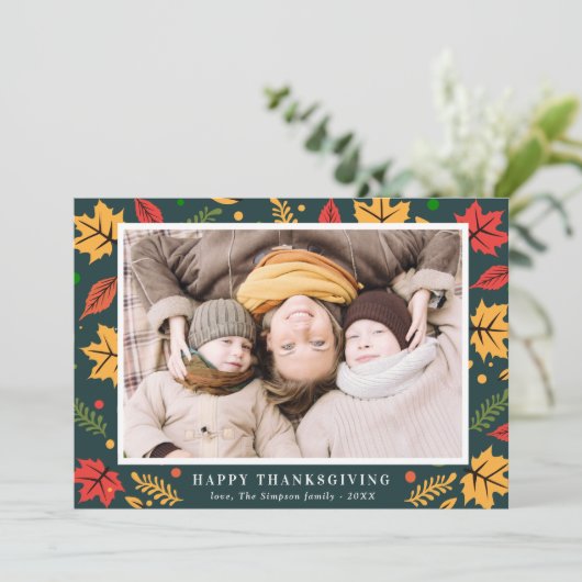 Herbstliche Weihnachtskarte Feiertagskarte (Stehend Vorderseite)