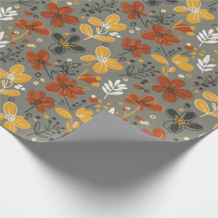 Herbstliche Wiesenblumen in melancholischer Stimmu Geschenkpapier