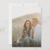 Herbstliche Wildblume | Beige Monogram Foto Weddin Einladung (Rückseite)