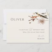 Herbstliche Wildblume | Beige Trauzeuge Vorschlag  Einladung (Rückseite)