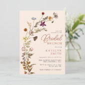 Herbstliche Wildblume Boho Garden Floral Bridal Br Einladung (Stehend Vorderseite)