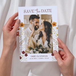 Herbstliche Wildblume Boho Wedding Foto Save The Date