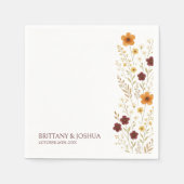 Herbstliche Wildblume Elegant Boho Hochzeit Serviette (Vorderseite)