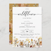 Herbstliche Wildblume | Floral Baby Dusche Einladung (Vorne/Hinten)