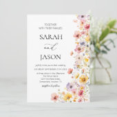 Herbstliche Wildblume Herbst Hochzeitsfeier Einladung (Stehend Vorderseite)