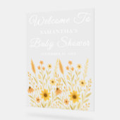 Herbstliche Wildblume Herbst Kinderdusche Willkomm Acrylschild (Winkel)
