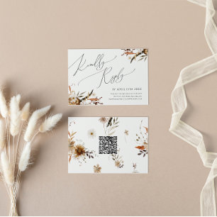 Herbstliche Wildblume Horizontale QR-Code RSVP-K RSVP Karte