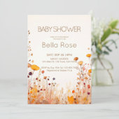 Herbstliche Wildblume Kinderdusche Einladung (Stehend Vorderseite)
