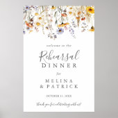 Herbstliche Wildblume Probe Abendessen Begrüßung U Poster (Vorne)