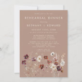 Herbstliche Wildblume Probe Meadow Taupe Einladung (Vorderseite)