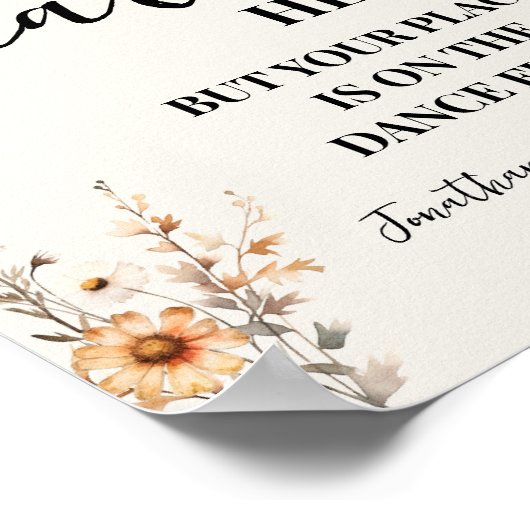 Herbstliche Wildblume Sitzhochzeit finden Poster (Ecke)