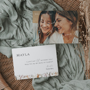 Herbstliche Wildblume Trauzeugin des ausgeblende Einladung