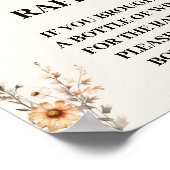 Herbstliche Wildblume Verlasst Weinflasche Hier Ka Poster (Ecke)