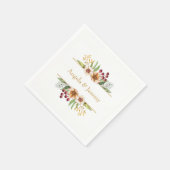 Herbstliche Wildblume Wasserfarbenhochzeit Serviette (Ecke)