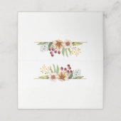 Herbstliche Wildblume Wasserfarbenprägung Platzkarte (Außenseite Aufgefaltet)