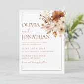 Herbstliche Wildblume Wedding Fall Floral Wedding  Einladung (Stehend Vorderseite)