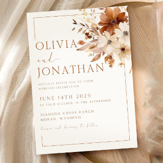 Herbstliche Wildblume Wedding Fall Floral Wedding Einladung