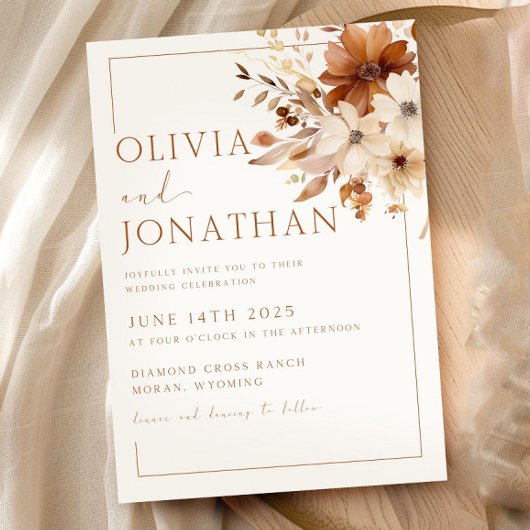 Herbstliche Wildblume Wedding Fall Floral Wedding  Einladung
