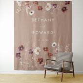 Herbstliche Wildblume Wiese Taupe Hochzeitsgeschic Wandteppich (Beispiel)