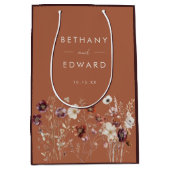 Herbstliche Wildblume Wiesen Hochzeit Mittlere Geschenktüte (Vorderseite)