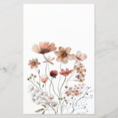 Herbstliche Wildblumen Babydusche Bingospiel (Rückseite)